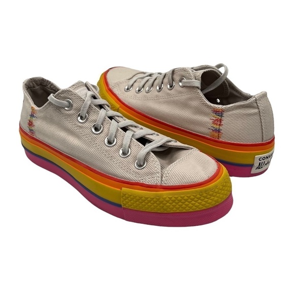 Converse Chuck Taylor All Star Platform Rainbow Sneakers Size 7 Women's - Picture 1 of 9
